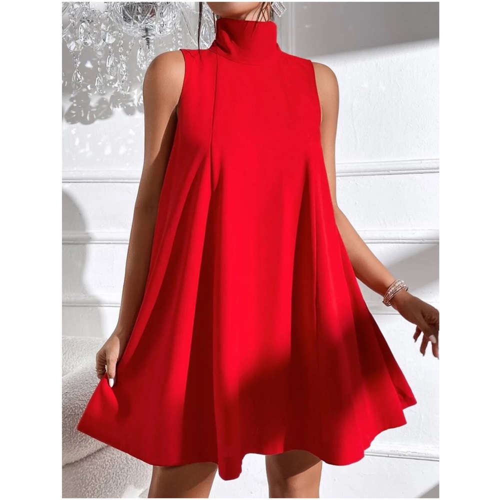 Luxe Neck Tie Party Evening Mini Dress - Picture 3 of 12